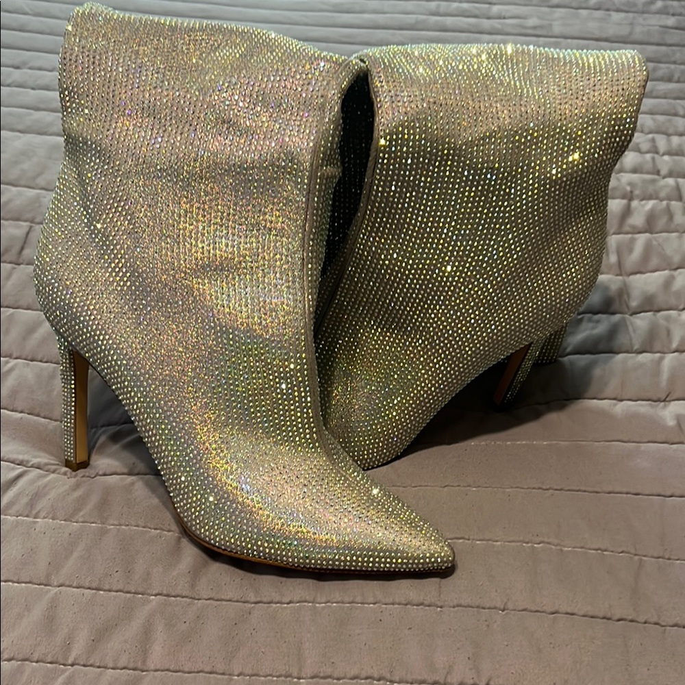 Nine West Silver Heeled Boots with Stiletto Heel
